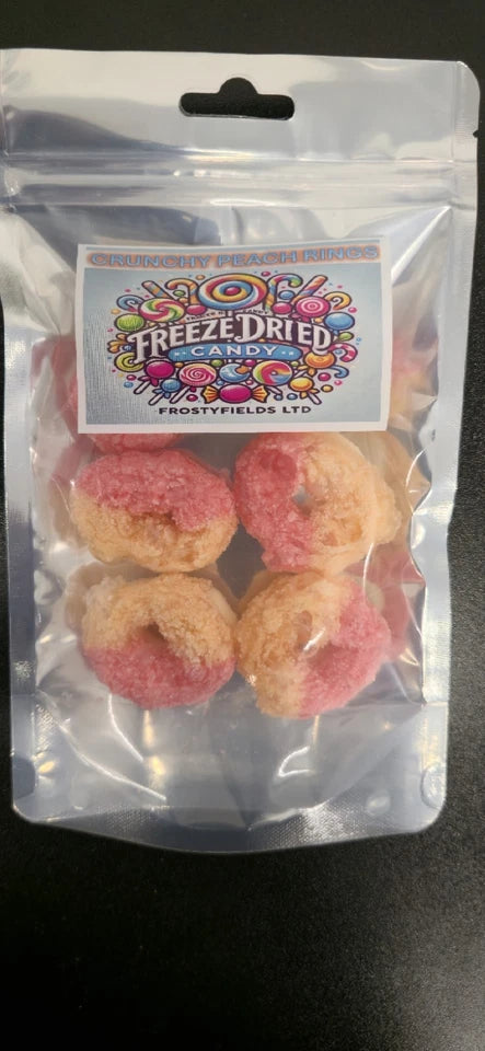 Frosty | Freeze Dried Sweets | Peach Rings | Fruity Delicious | 50g-150g | UK |