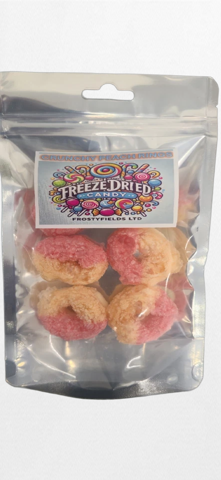 Frosty | Freeze Dried Sweets | Peach Rings | Fruity Delicious | 50g-150g | UK |