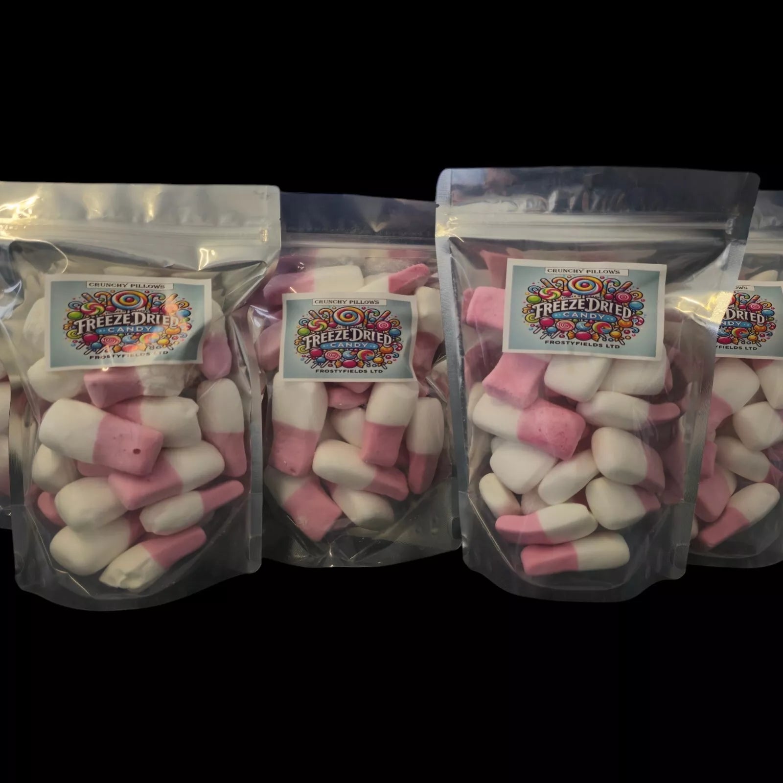 Frosty | Freeze Dried Sweets | Crunchy Pillows | Raspberry & Milk | Crunchy & Light | UK |